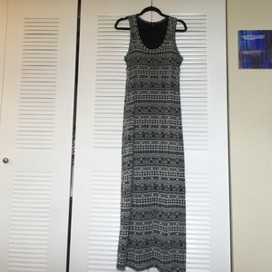Black and white tribal print maxi dress