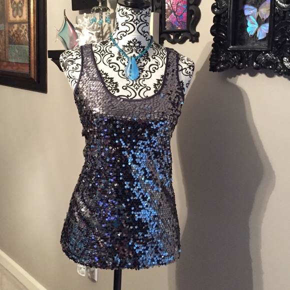 Express sequin tank top