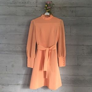 Jackie-O Dress Vintage 1960s Peach Italian Made 12