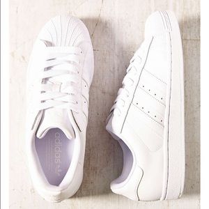 All white adidas sneaker