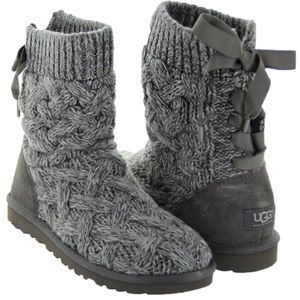 UGG Isla Grey Knit Boots