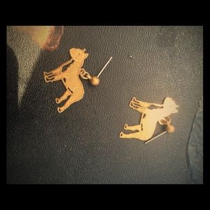 Pitbull gold earrings