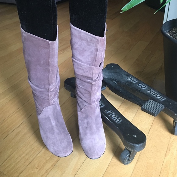 Purple Soft Suede Boots