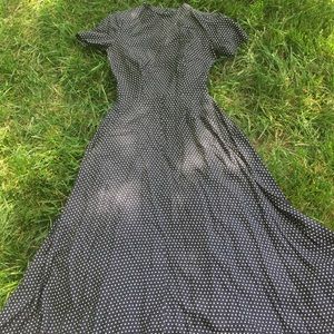 MIDI length vintage JCrew navy silk dress