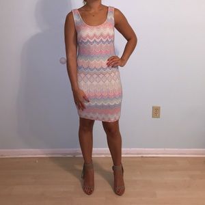 Multi color cage back fitted midi