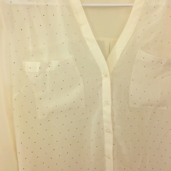 Express sheer button up shirt