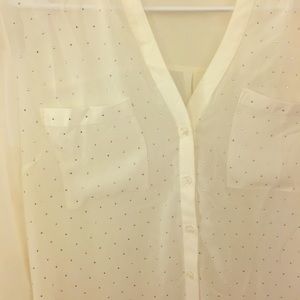 Express sheer button up shirt