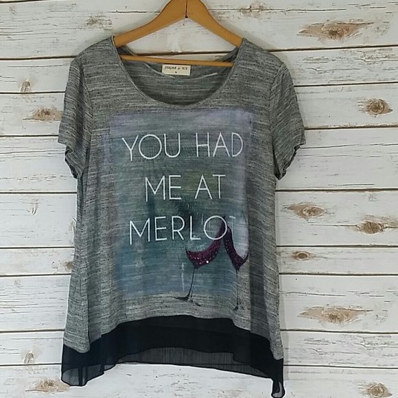 Sugar & Ice Tops - LAST ONE! You Had Me At Merlot Tee