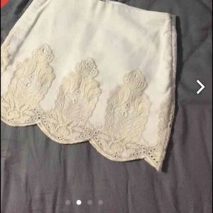 Zara cream mini skirt