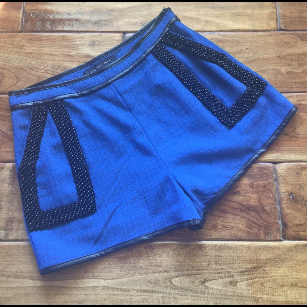 Blue shorts w/beading