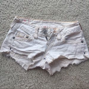 True Religion White Cut Off Jeans