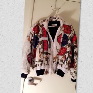 Vintage Printed Bomber Jacket