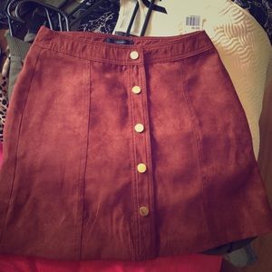 Rust A-line skirt