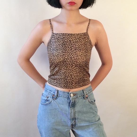 Leopard print cropped tank