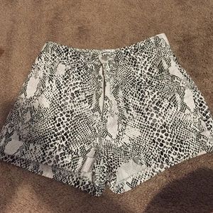 American Apparel high waisted snake print shorts.