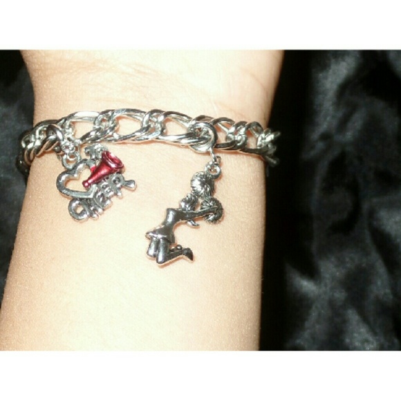 Silver Cheerleader Charm Bracelet - Picture 1 of 4