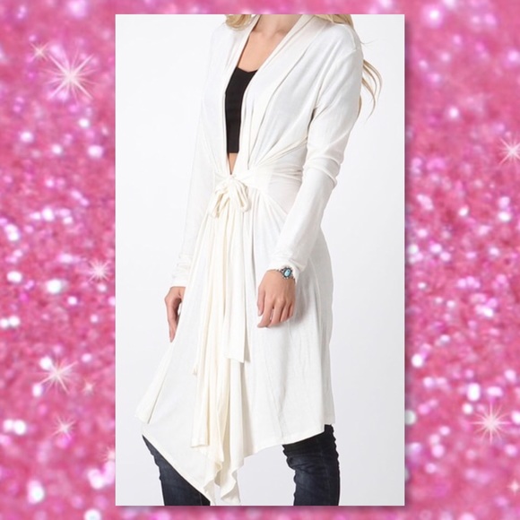 LAST ONE 🆕White Lightweight Belted Cardigan - Picture 3 of 4
