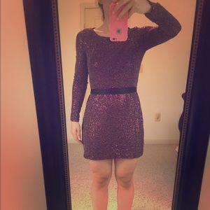 Express long sleeve sequined dress