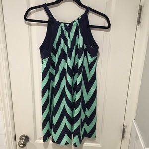 Francesca's Blue & Green Stripe Dress