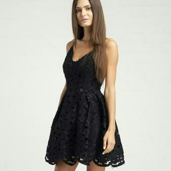 ANGL sexy black razor cut dress
