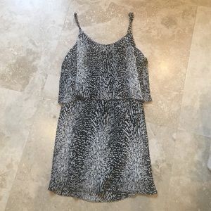 Parker black & white silky dress