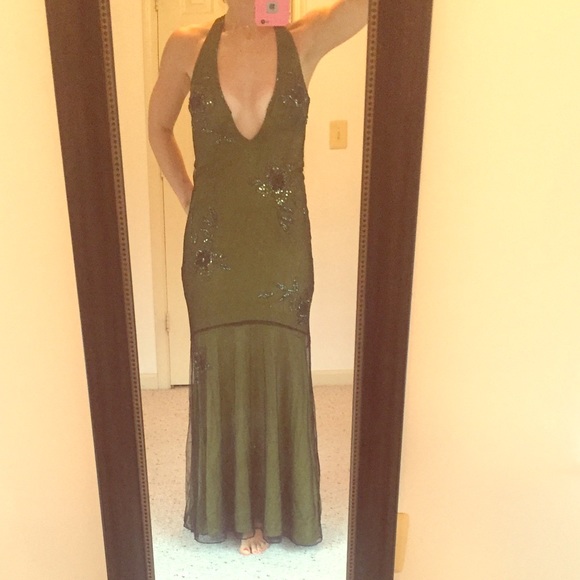 Green and Black gown