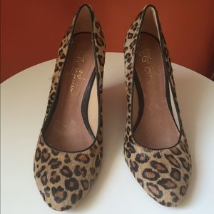 REDUCED Matt Bernson Leopard Wedge Pumps