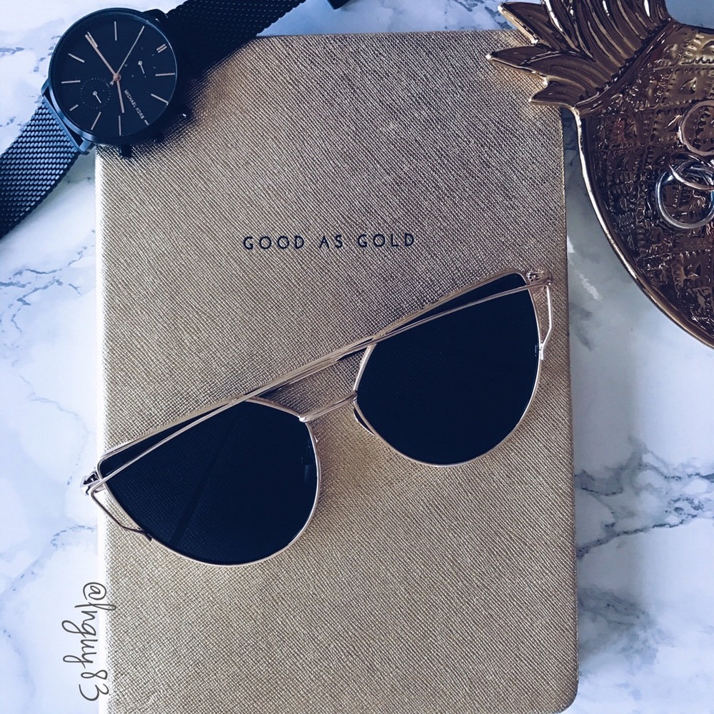 HP 🎀 Black&Gold Cat Eye Mirrored Wired Sunglasses