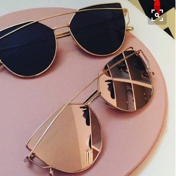 HP ๐ Black&Gold Cat Eye Mirrored Wired Sunglasses - Picture 3 of 6