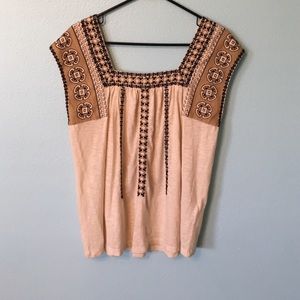Lucky Brand embroidered top