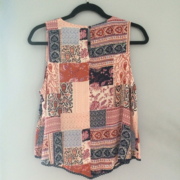Sleeveless Patchwork Blouse, NWOT - Picture 2 of 2