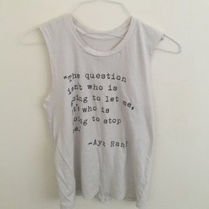 Brandy melville Ayn Rand muscle tee