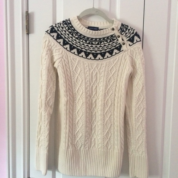 Ralph Lauren White/Cream Sweater, Junior XL
