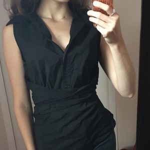 Black tie back blouse/shirt size 10