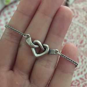 James Avery sterling Silver heart knot necklace