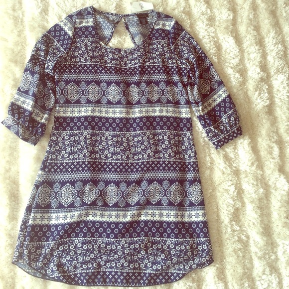 Blue printed dress