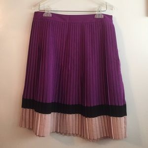 Purple, black and pink pleated skirt size medium