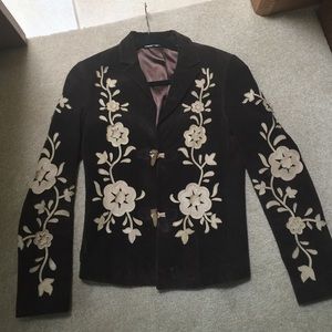 Brown suede leather jacket