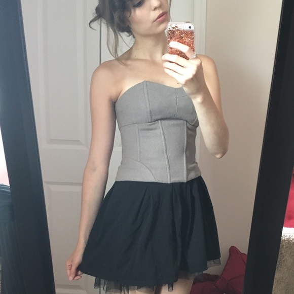 H&M Grey wool faux corset top