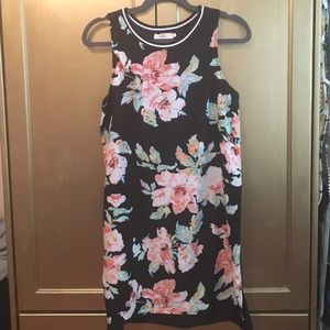 Elodie black floral sleeveless dress