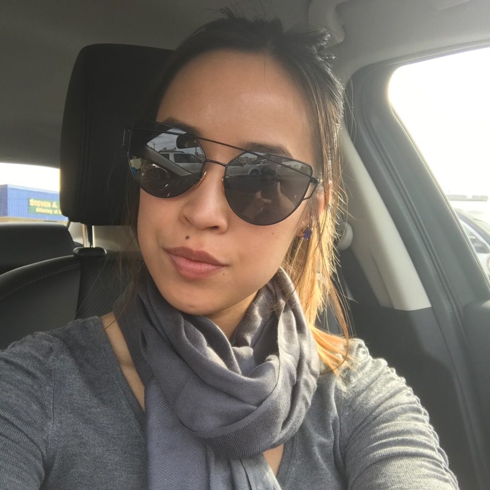 Pink&Gold Cat Eye Mirrored Wired Sunglasses - Picture 6 of 6