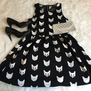 H&M cat print dress