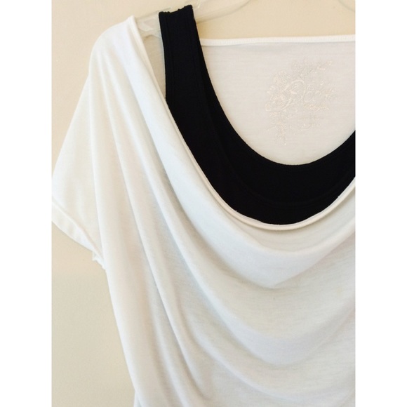 💓Black Stretchy Dress with Cream Top - Picture 2 of 4