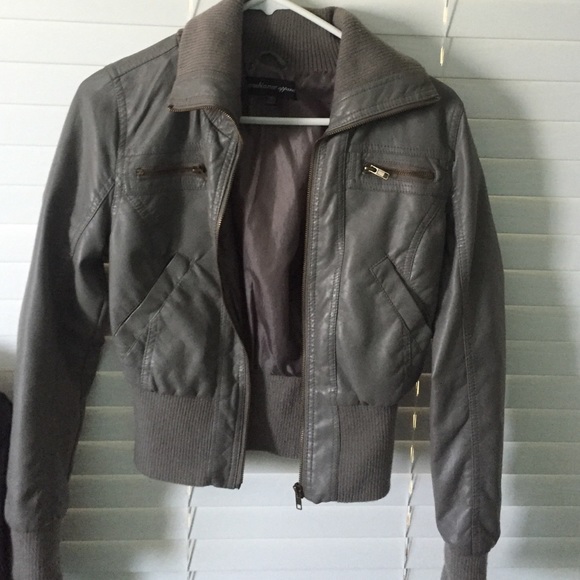 Grey leather jacket