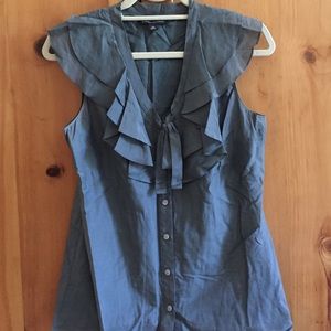 Banana republic tank with ruffle detail