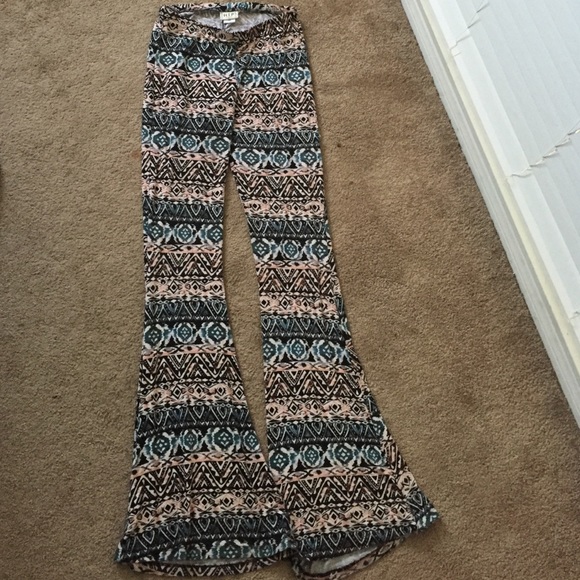 Tribal print bell bottom pants