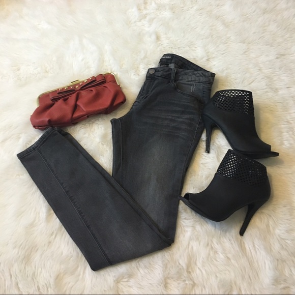 Grey wash skinny jeans