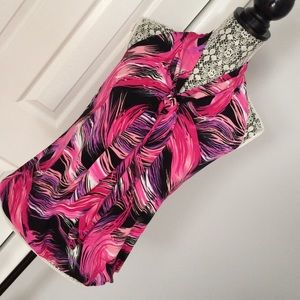 Bright sleeveless top