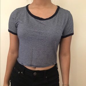 Navy striped crop top!