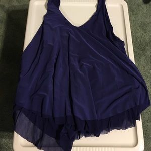 Express vneck tulle tank